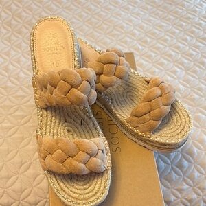Society Tan Braided Slide Sandals